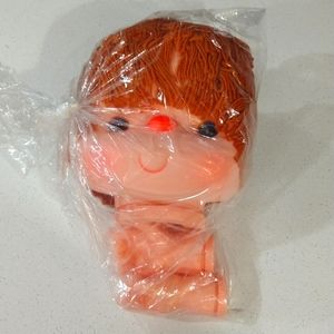 Extra Large rubber Mitzy doll head and hands for doll making. Very rare.  New.